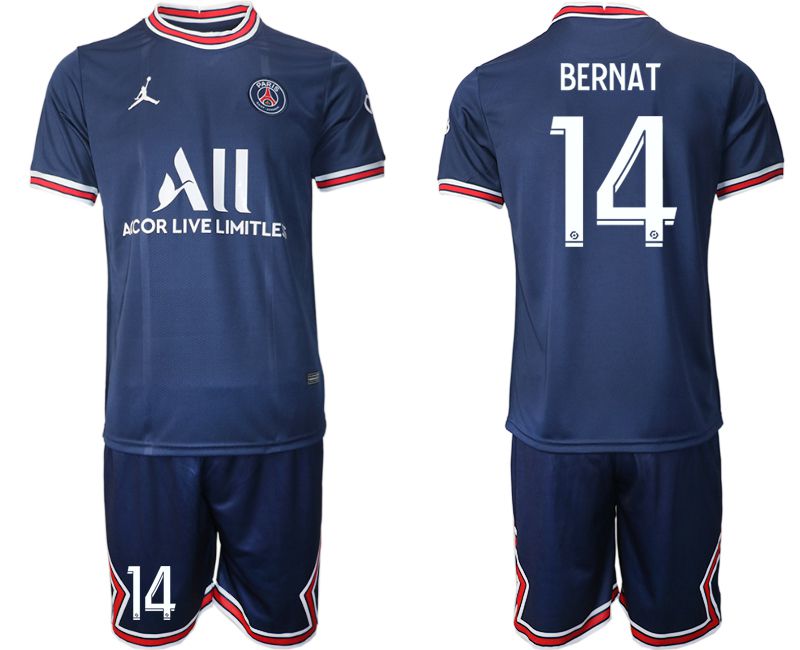 Men 2021-2022 Club Paris St German home blue #14 Soccer Jersey